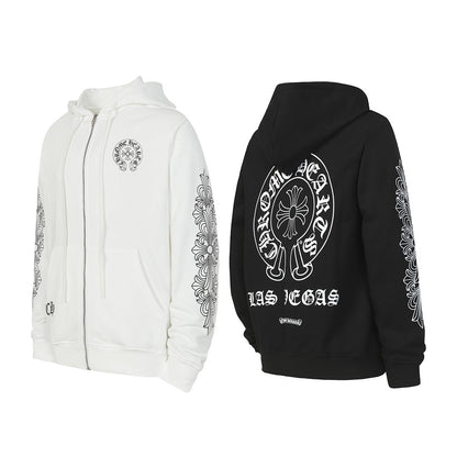 Chrome Hearts Graphic Zip-Up Hoodie