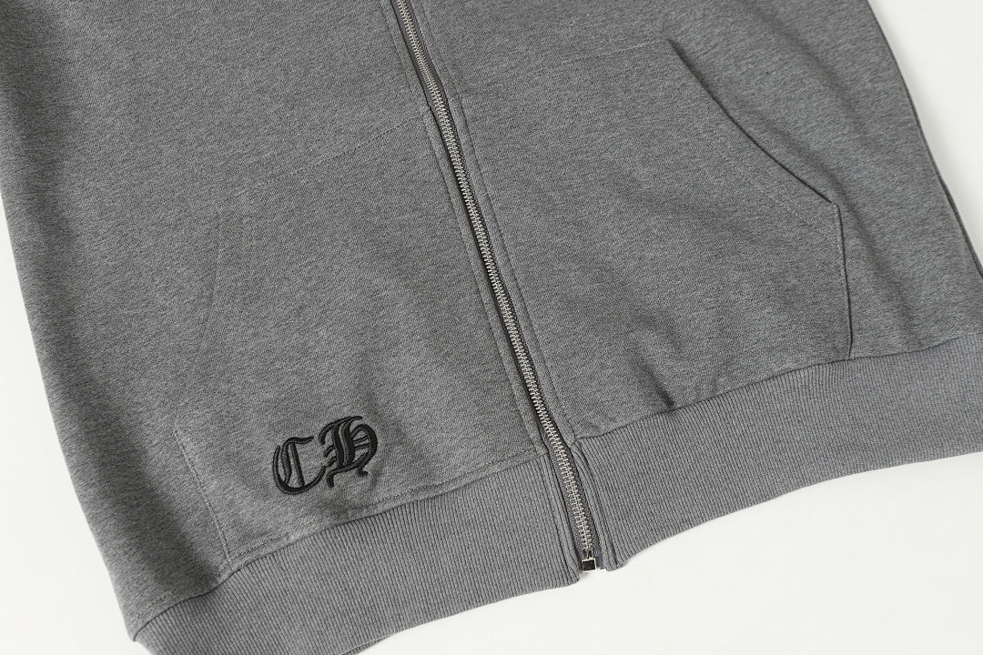 Chrome Hearts Graphic Zip-Up Hoodie