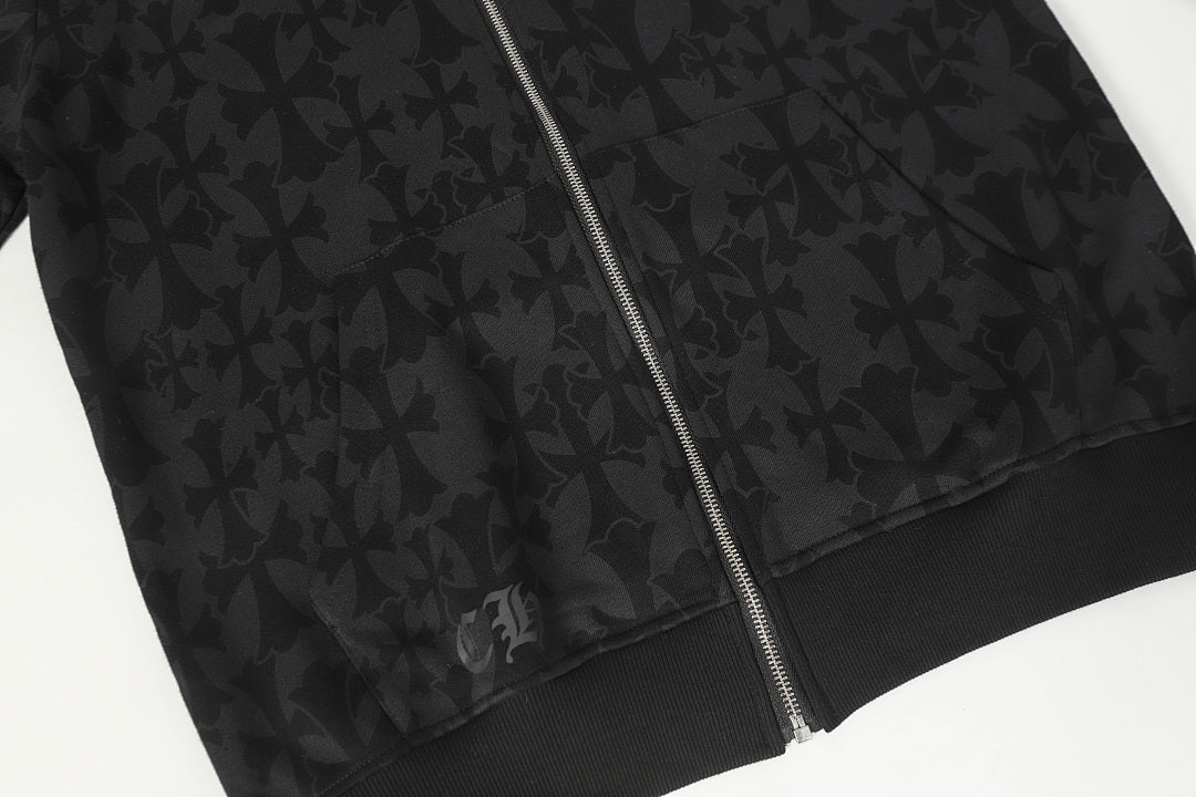 Chrome Hearts Graphic Zip-Up Hoodie