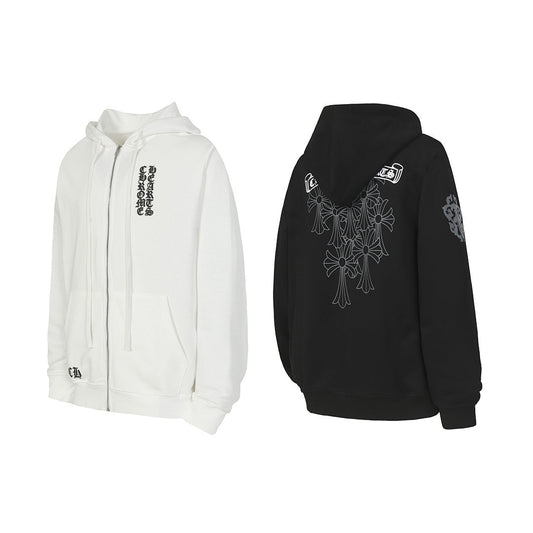 Chrome Hearts Graphic Zip-Up Hoodie