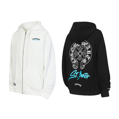 Chrome Hearts Graphic Zip-Up Hoodie