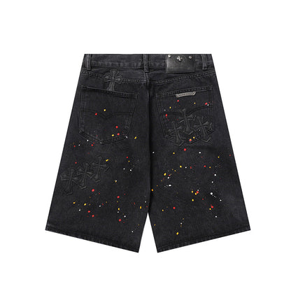 Chrome Hearts Distressed Denim Jeans | Stretch Tapered Fit
