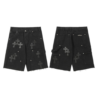Chrome Hearts Distressed Denim Jeans | Stretch Tapered Fit