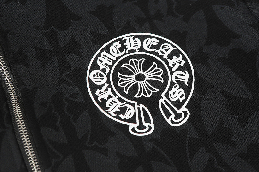 Chrome Hearts Graphic Zip-Up Hoodie