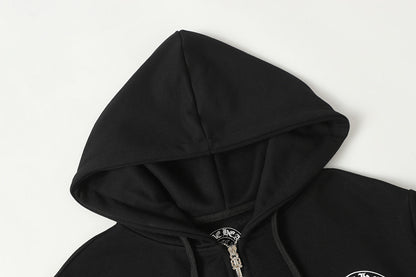 Chrome Hearts Graphic Zip-Up Hoodie