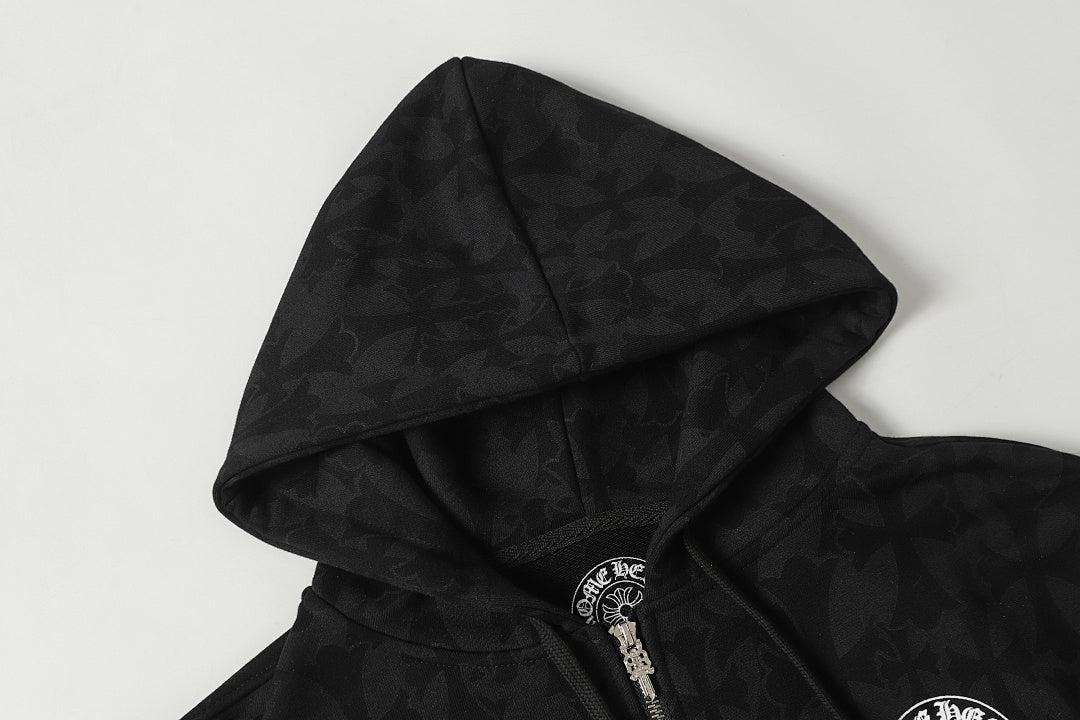Chrome Hearts Graphic Zip-Up Hoodie