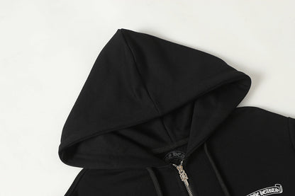 Chrome Hearts Graphic Zip-Up Hoodie