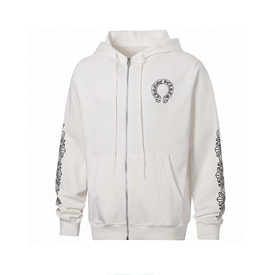 Chrome Hearts Graphic Zip-Up Hoodie