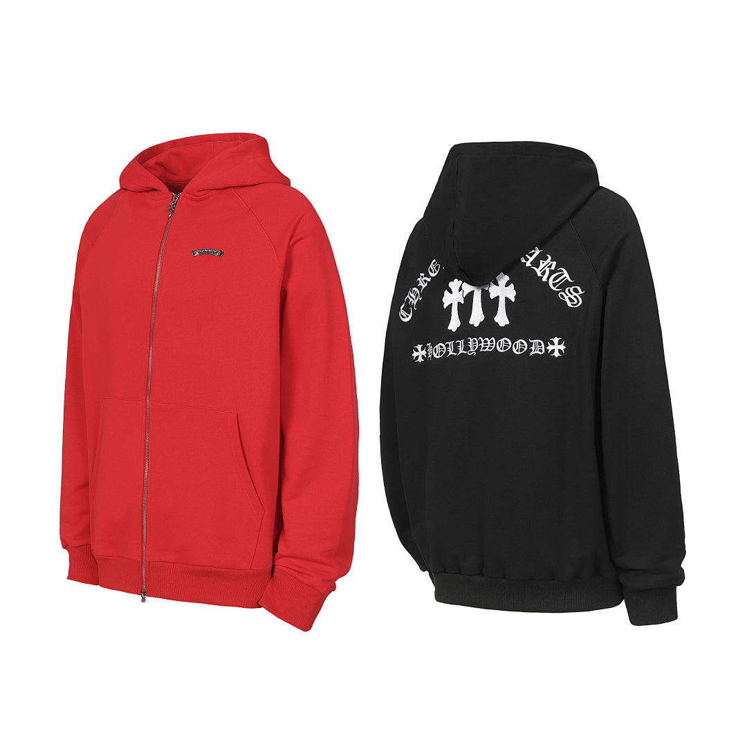 Chrome Hearts Graphic Zip-Up Hoodie