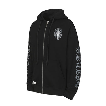 Chrome Hearts Graphic Zip-Up Hoodie