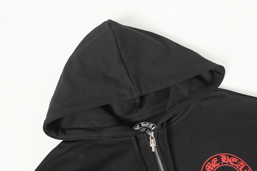 Chrome Hearts Graphic Zip-Up Hoodie