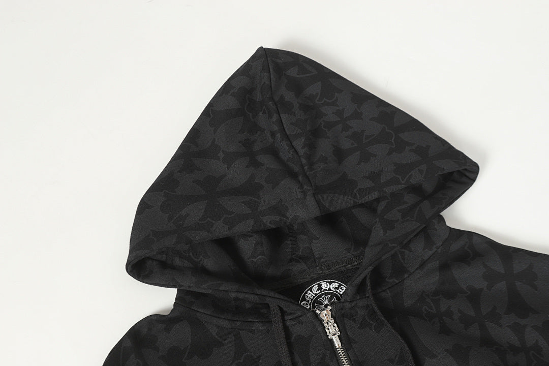 Chrome Hearts Graphic Zip-Up Hoodie