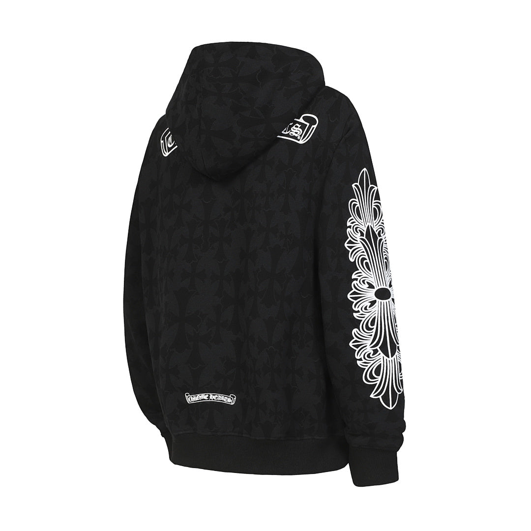 Chrome Hearts Graphic Zip-Up Hoodie