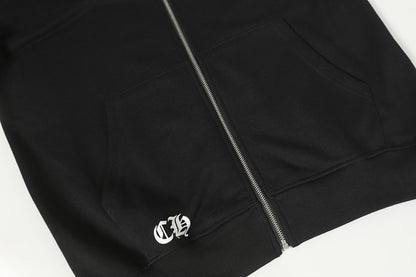 Chrome Hearts Graphic Zip-Up Hoodie