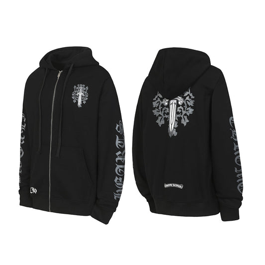 Chrome Hearts Graphic Zip-Up Hoodie