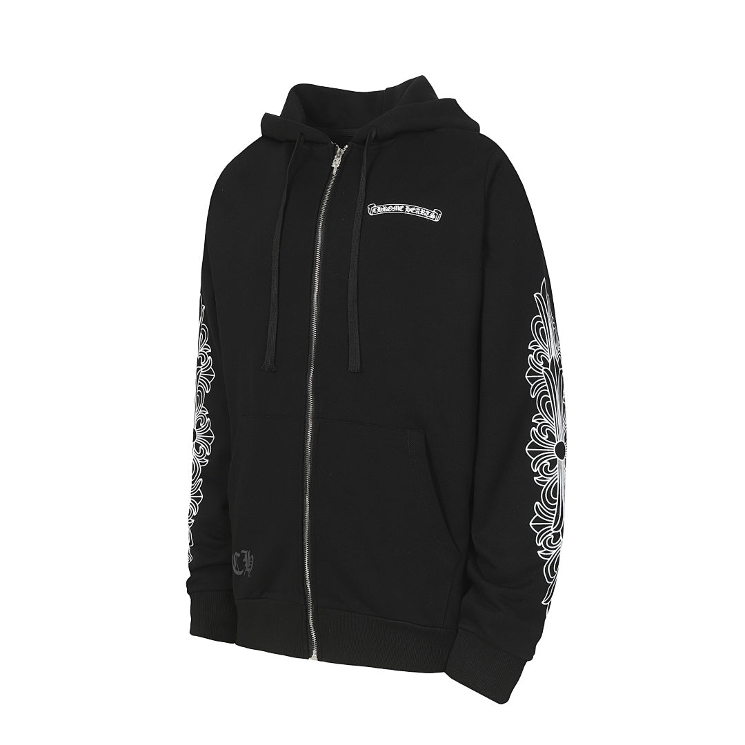 Chrome Hearts Graphic Zip-Up Hoodie