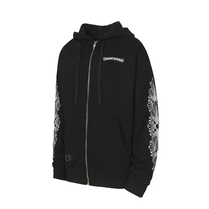 Chrome Hearts Graphic Zip-Up Hoodie