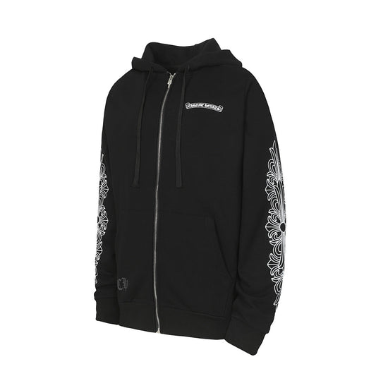 Chrome Hearts Graphic Zip-Up Hoodie
