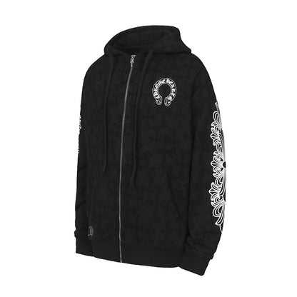 Chrome Hearts Graphic Zip-Up Hoodie