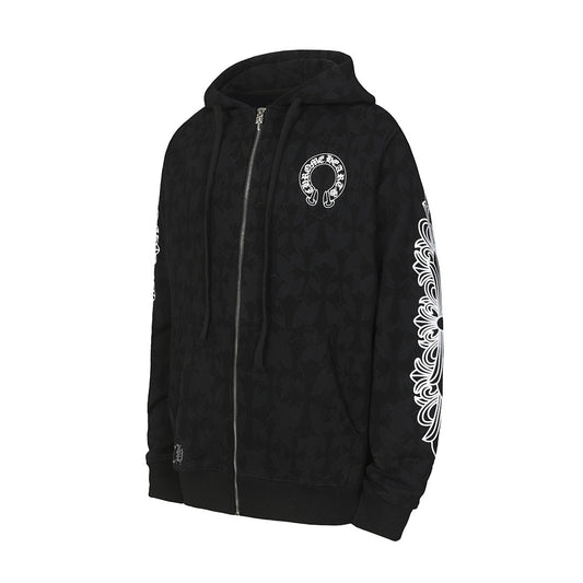 Chrome Hearts Graphic Zip-Up Hoodie