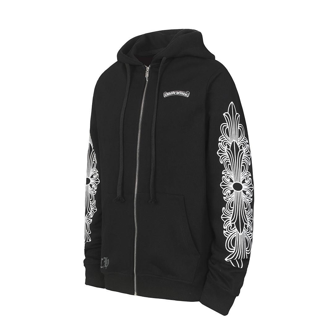 Chrome Hearts Graphic Zip-Up Hoodie