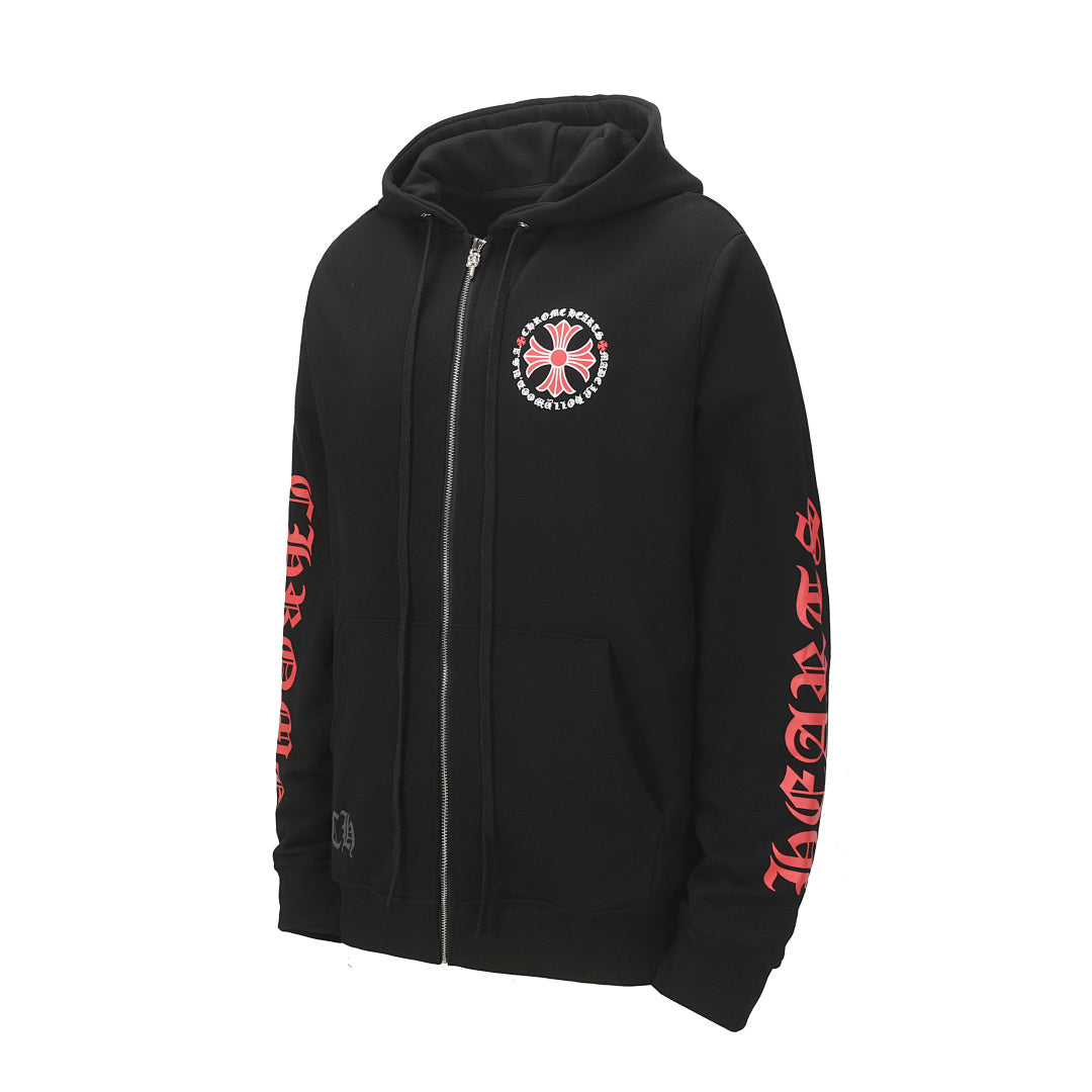 Chrome Hearts Graphic Zip-Up Hoodie