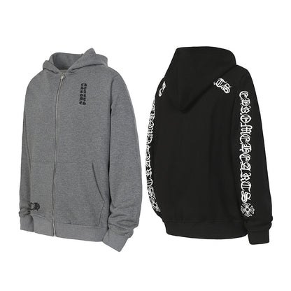 Chrome Hearts Graphic Zip-Up Hoodie