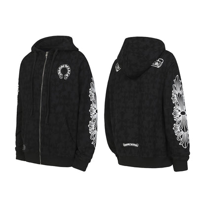 Chrome Hearts Graphic Zip-Up Hoodie