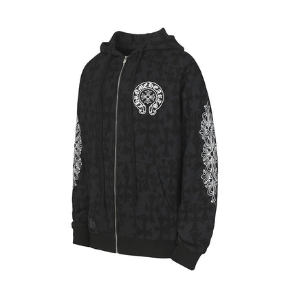 Chrome Hearts Graphic Zip-Up Hoodie