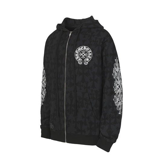 Chrome Hearts Graphic Zip-Up Hoodie