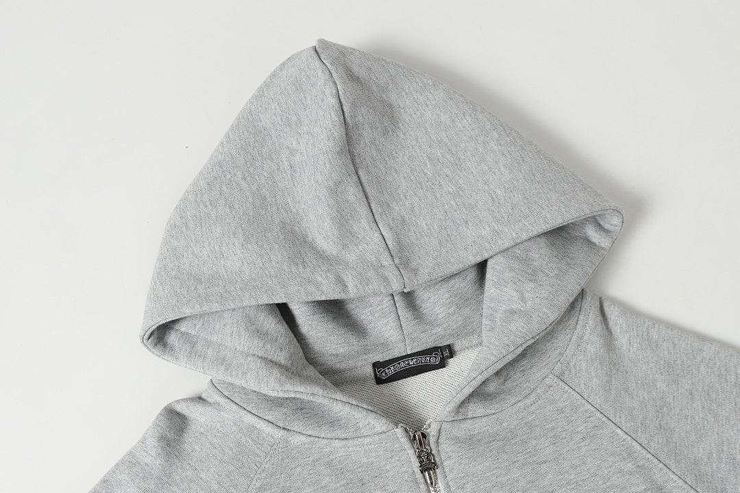 Chrome Hearts Graphic Zip-Up Hoodie