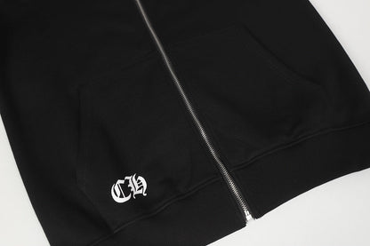 Chrome Hearts Graphic Zip-Up Hoodie