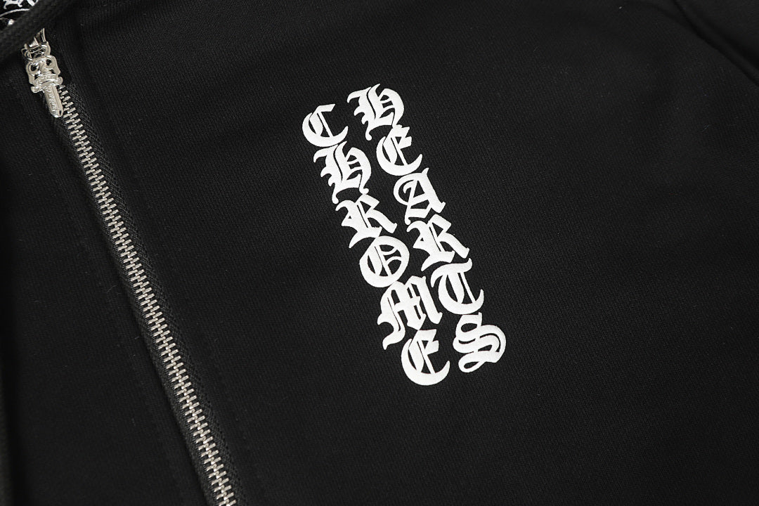 Chrome Hearts Graphic Zip-Up Hoodie