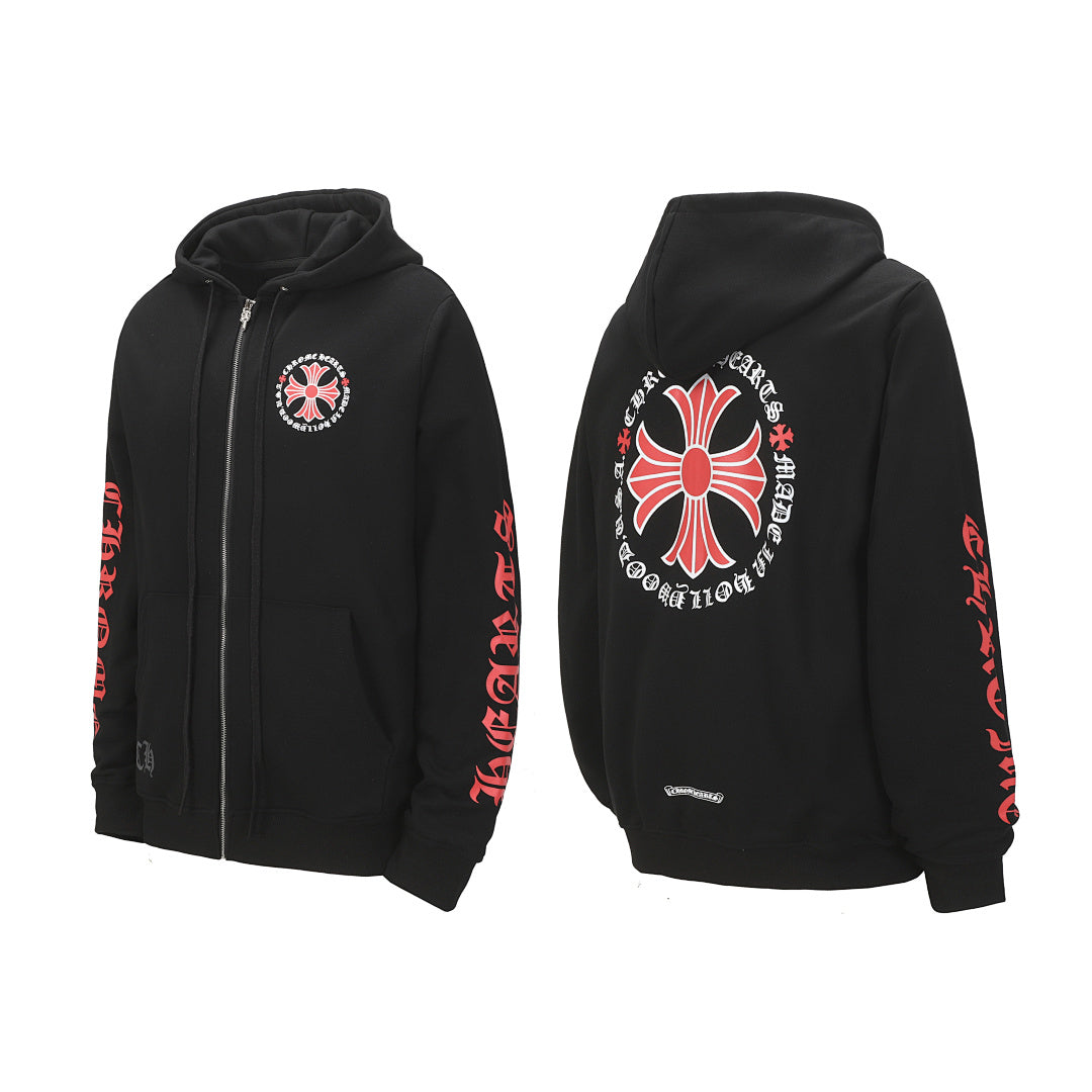 Chrome Hearts Graphic Zip-Up Hoodie