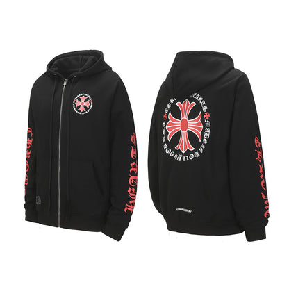 Chrome Hearts Graphic Zip-Up Hoodie