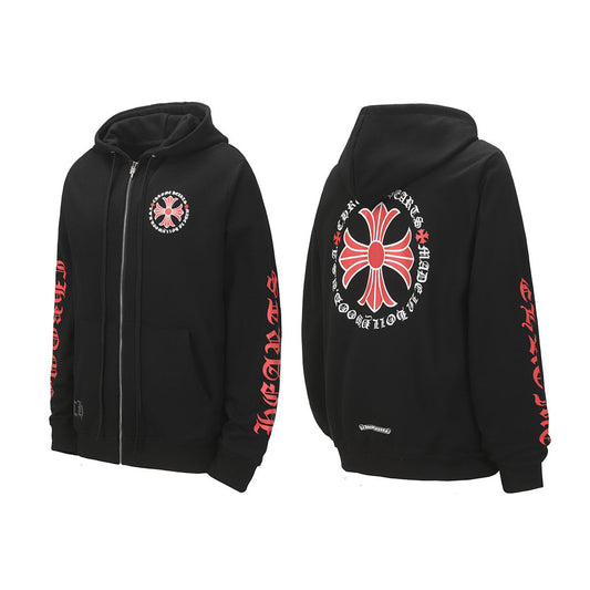 Chrome Hearts Graphic Zip-Up Hoodie