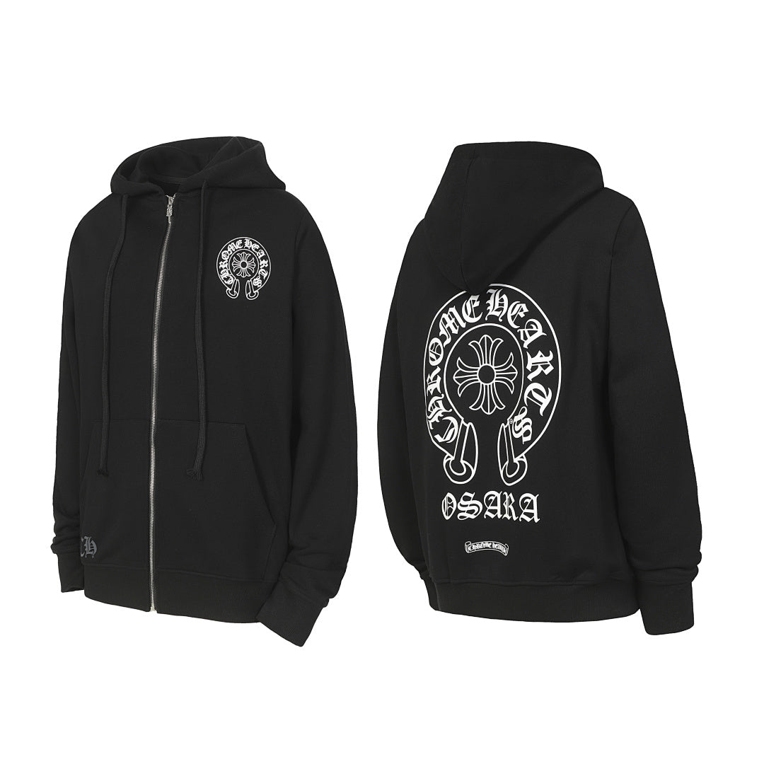 Chrome Hearts Graphic Zip-Up Hoodie