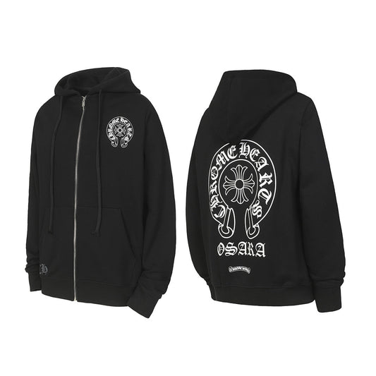 Chrome Hearts Graphic Zip-Up Hoodie