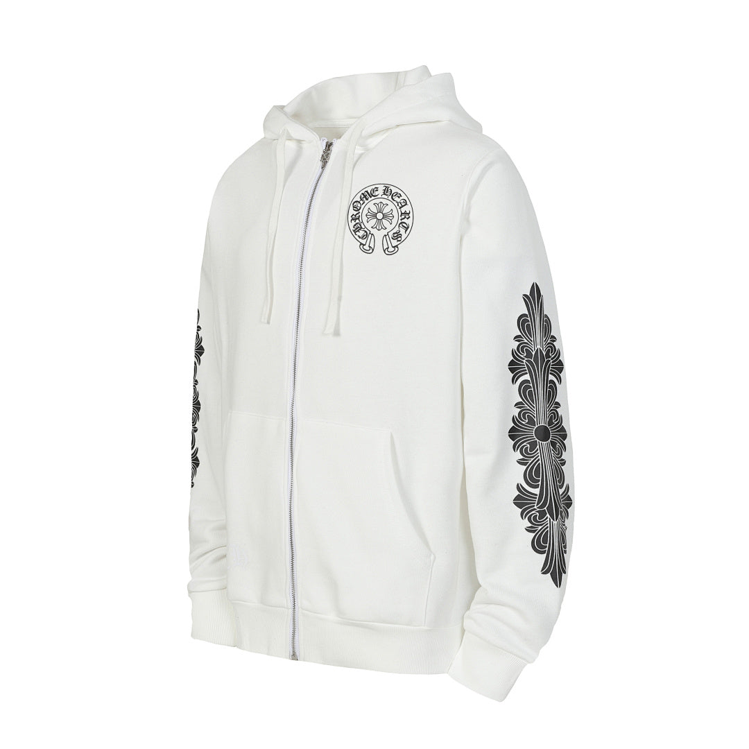 Chrome Hearts Graphic Zip-Up Hoodie