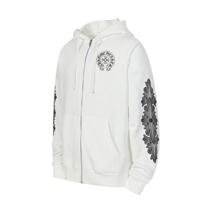 Chrome Hearts Graphic Zip-Up Hoodie