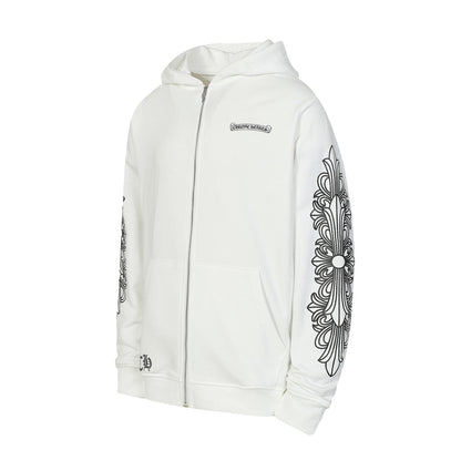 Chrome Hearts Graphic Zip-Up Hoodie