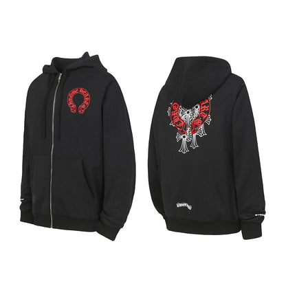 Chrome Hearts Graphic Zip-Up Hoodie