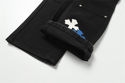 Chrome Hearts Distressed Denim Jeans | Stretch Tapered Fit