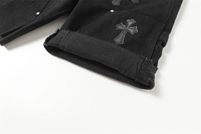 Chrome Hearts Distressed Denim Jeans | Stretch Tapered Fit