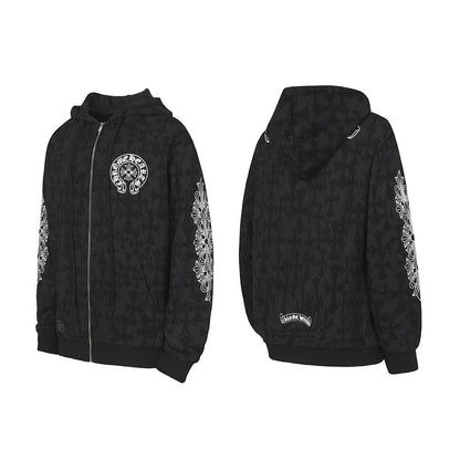 Chrome Hearts Graphic Zip-Up Hoodie