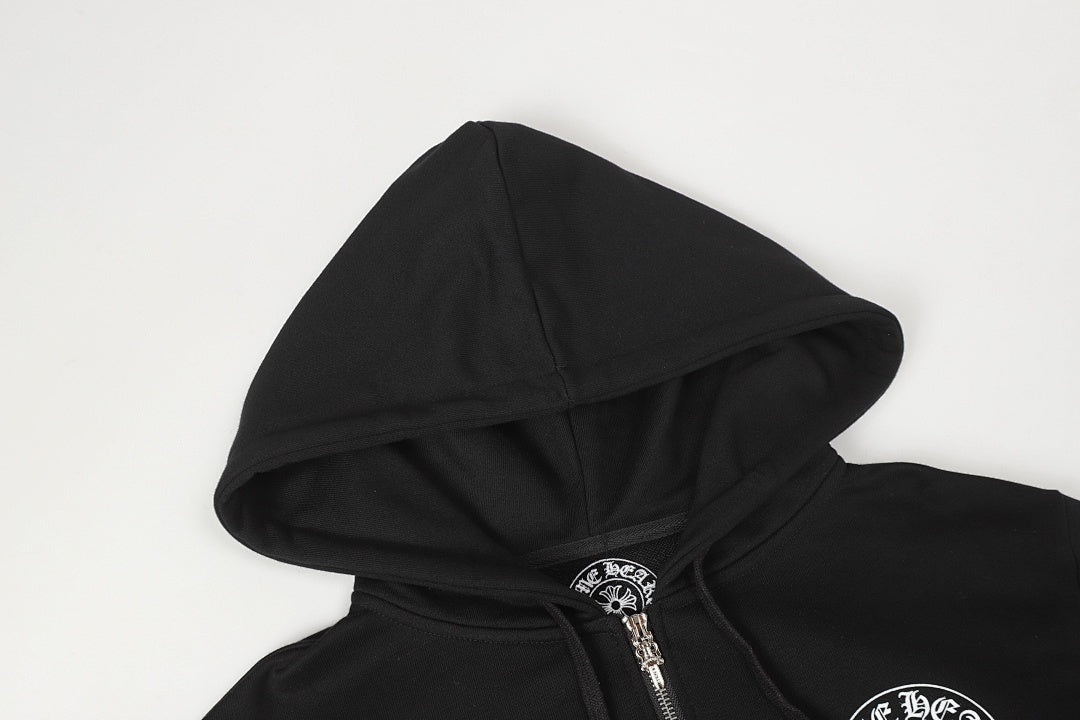 Chrome Hearts Graphic Zip-Up Hoodie