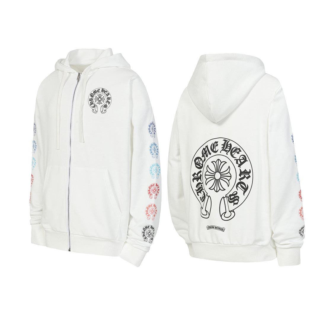 Chrome Hearts Graphic Zip-Up Hoodie