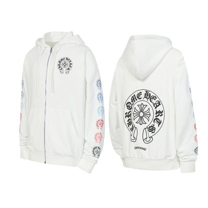 Chrome Hearts Graphic Zip-Up Hoodie