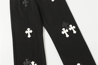 Chrome Hearts Distressed Denim Jeans | Stretch Tapered Fit