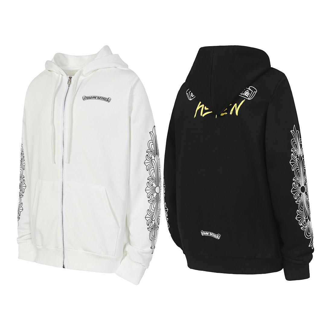 Chrome Hearts Graphic Zip-Up Hoodie